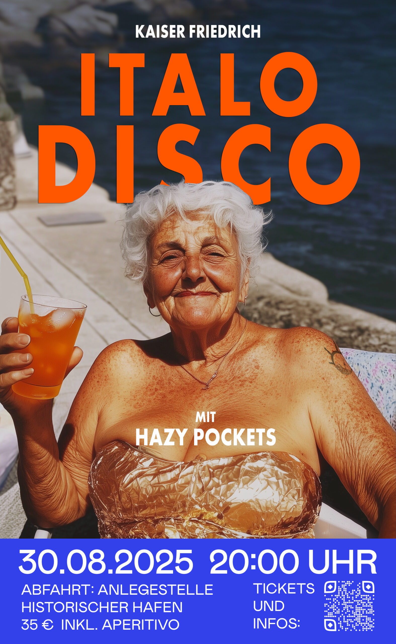 Alte_Frau_mit_Aperol_Werbebild_für_Italo_Disco_Event